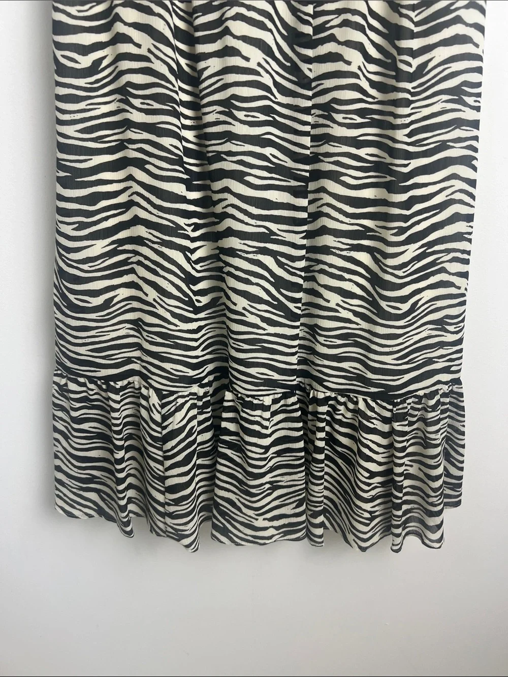 NEW J.Crew Factory Size 2 Black And Cream Zebra-Stripe Sleeveless Midi Dress
